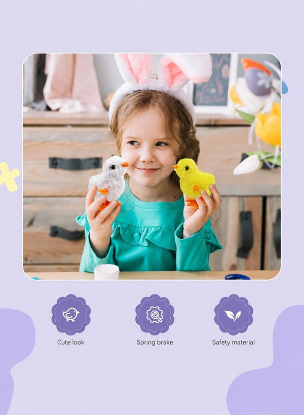 Kibe Jumping Chick 2-Pack Wind Up Toys Novelty Chicken Hopping Windup Toy for Kids Toddlers Party Favors Goody Bag Fillers Gifts(2 random colors)