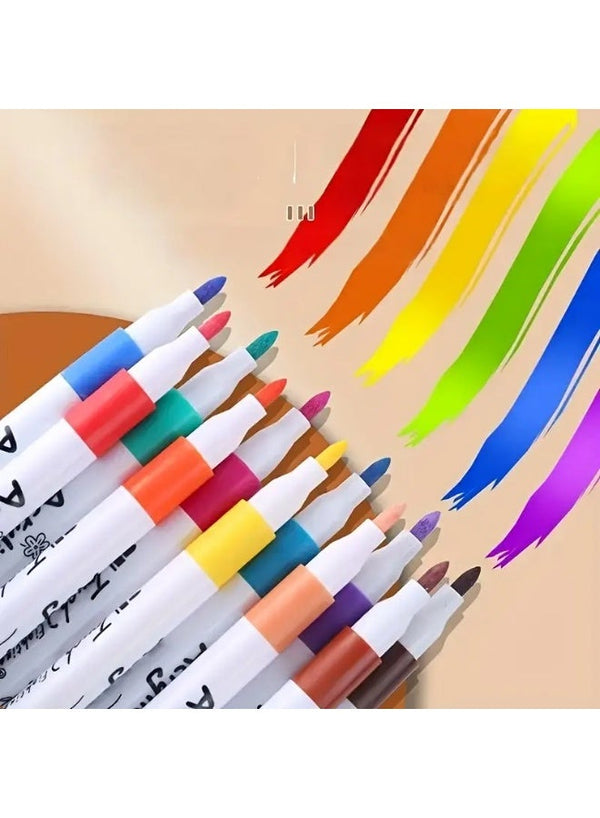 Lukadah 48 Pcs - Color Acrylic Paint Marker Set, Portable Bucket Design, Art Supplies for Drawing, Painting, Marking, Coloring, Drafting, Suitable for Plastic, Glass, Ceramic, Cardboard, Leather Surfaces, Ideal Gift for Artists & Students