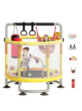Arabest 1.5m Toddler Trampoline for Kids, Trampoline with Safety Enclosure Net 1-3 people,Upgrade Adjustable Kids Trampoline Indoor Outdoor,Baby Small trampoline with Net and Swing 1