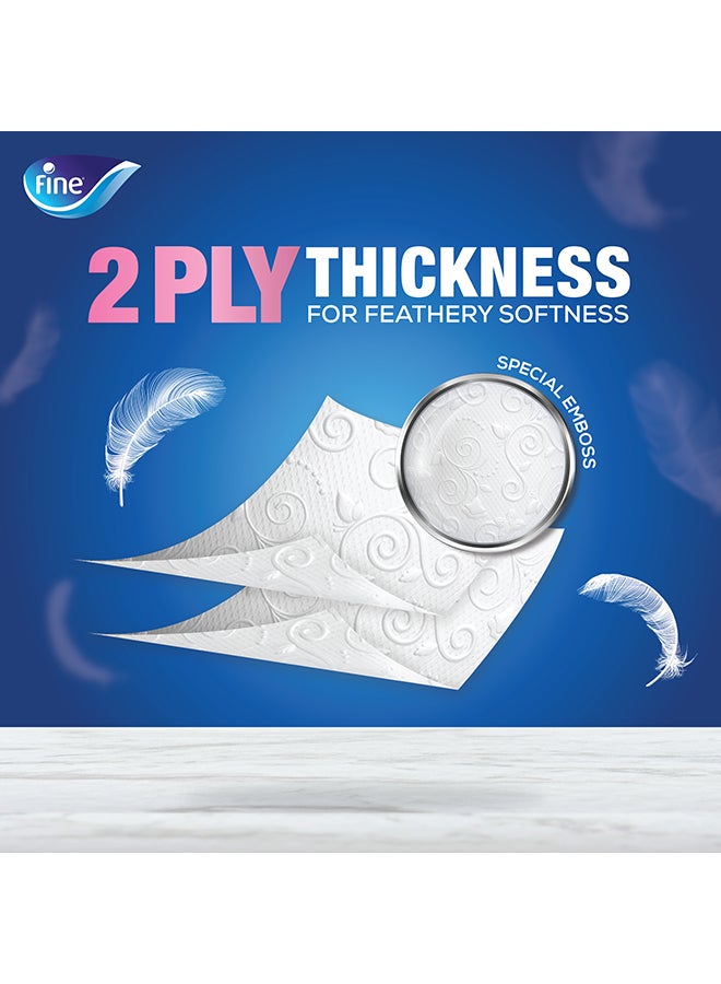 Fine Toilet Paper Tissue Comfort Sterilized For Germ Protection 180 Sheets x 2 Ply, 28 Rolls With 4 Free Rolls White