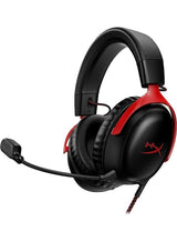 HyperX Cloud III 有线游戏耳机，适用于 PC / PS5 / PS4 / Xbox Series X/S，53mm 倾斜式驱动单元，降噪功能，带 LED 麦克风静音指示灯，10Hz-21kHz 频率响应，黑/红配色 | 727A9AA 1