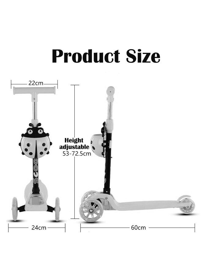 ZCM-HAPPY 3 Wheels Foldable Kids Scooter with Cartoon Basket and Windmill
