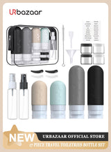 URbazaar 18pack Travel Bottles for Toiletries,TSA Approved Silicone Travel Containers jar for Toiletries,Leak Proof Refillable Liqus Shampoo And Conditioner Travel Essentials toiletry Bottles 6