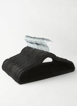 Noon East 50 Piece Non-Slip Ultra Slim Velvet Hanger, Set Made In Sturdy Material For Closet Organization in Black, 44.5x23.5cm 6