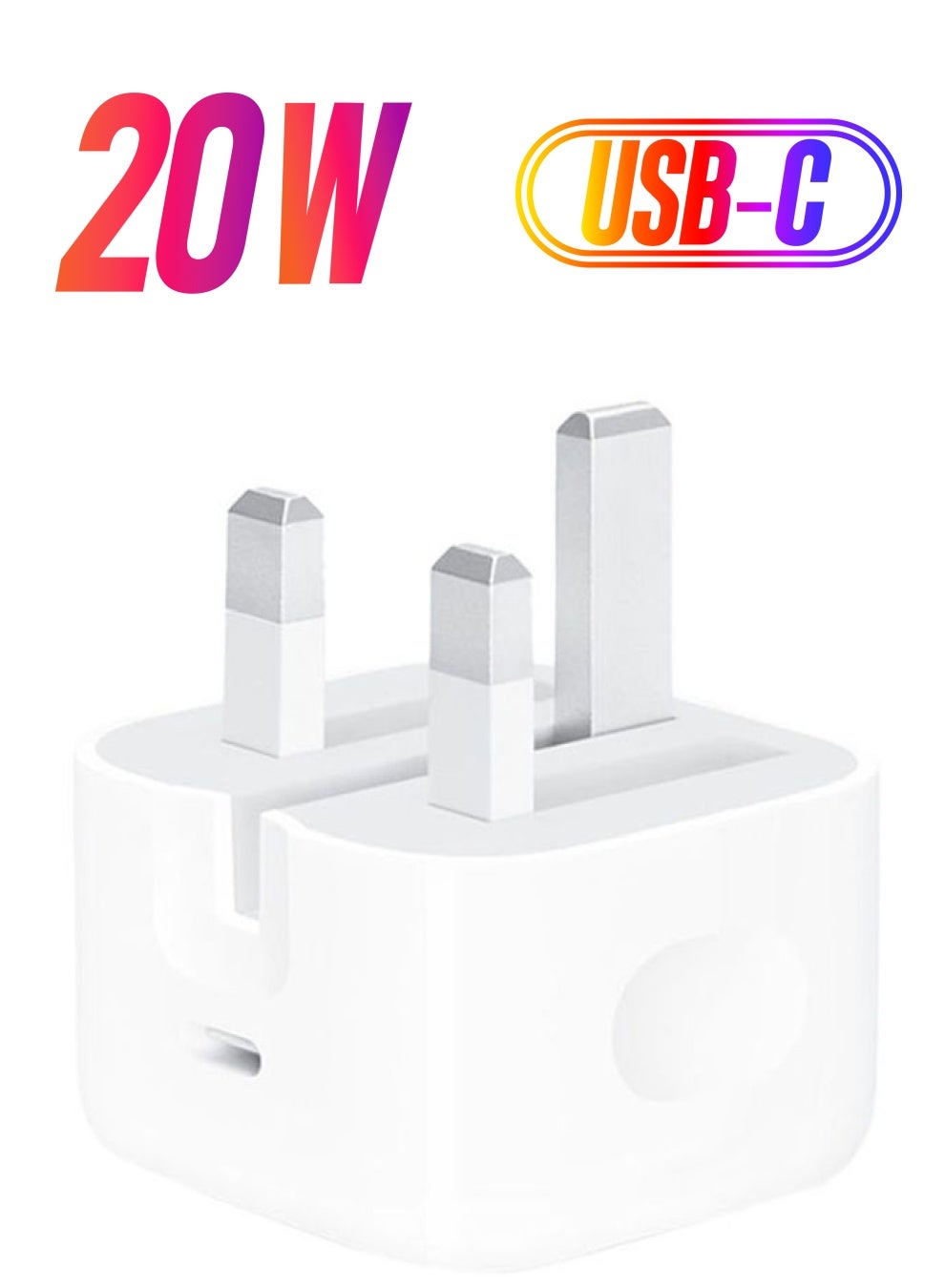 20W USB-C 三脚电源适配器 白色