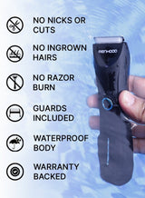 MENHOOD Trimmer Mini All-in-one Trimmer for Men with Waterproof IPX6 Design, SkinSafe Ceramic Technology, QuietRun 7000 RPM Motor, 4000K  LED for Low Light Areas, Travel Lock, 90 Min Run Time & Fast Charging 3
