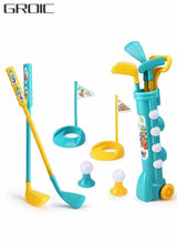 GROIC Kids Golf Clubs Set, Toddler Golf Toy, Early Educational Outdoors Exercise Toy for Kid with 1 Golf Cart, 3 Golf Clubs, 2 Practice Holes, 2 Golf Tees, 2 Golf Flag, 4 Balls 6