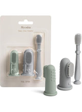 Moonkie Baby Finger Toothbrush Tongue Oral Cleaner Kit for 3 Months +, 3 Pcs (Blue/Mint/Blue) 6