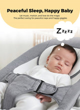 Zenito Electric Baby Swing - Soothing & Entertaining -Baby Swing for Infants, Electric Infant Swing with Remote Control Music Speaker, Baby Swing for Newborn with 5 Swing Speed,Baby Bouncer with mosquito net Baby Rocker for 0-2 years old - Grey 3