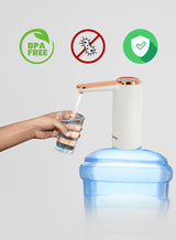 GEEPAS Rechargeable Water Pump For Water Gallon, Portable And Light-Weight With Easy One Touch Mechanism And USB Charging, Can Be Used At Home And Office White/Rose Gold 5