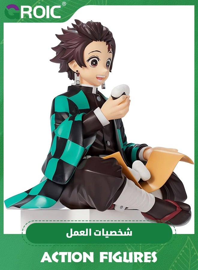 GROIC Demon Slayer - Onigiri Tanjiro, Kamado Tanjirou Figure Ghost Slayer Figure Eat Rice Balls Series Action Figure Toys Desktop Decoration Gift Anime Fan Collection(Onigiri Tanjiro)