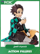 GROIC Demon Slayer - Onigiri Tanjiro, Kamado Tanjirou Figure Ghost Slayer Figure Eat Rice Balls Series Action Figure Toys Desktop Decoration Gift Anime Fan Collection(Onigiri Tanjiro) 1