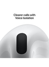AirPods 4 无线蓝牙耳机，个性化空间音频，防汗防水，USB-C 充电盒，H2 芯片，电池续航时间长达 30 小时，轻松设置，适用于 iPhone 白色 5