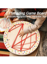YelaJoy Toys Wooden Geoboard, Montessori Educational Toys Geometry Geoboard Elementary School, Educational Games for Children 3 4 5 6 Years Old,Interactive Games Gift for Girls 3