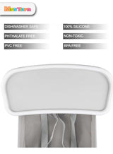 MissTiara Baby Seat Booster High Chair, Space Saver High Chair, Portable High Chair, Folding Booster Feeding Chair, with Travel Bag (Grey) 4