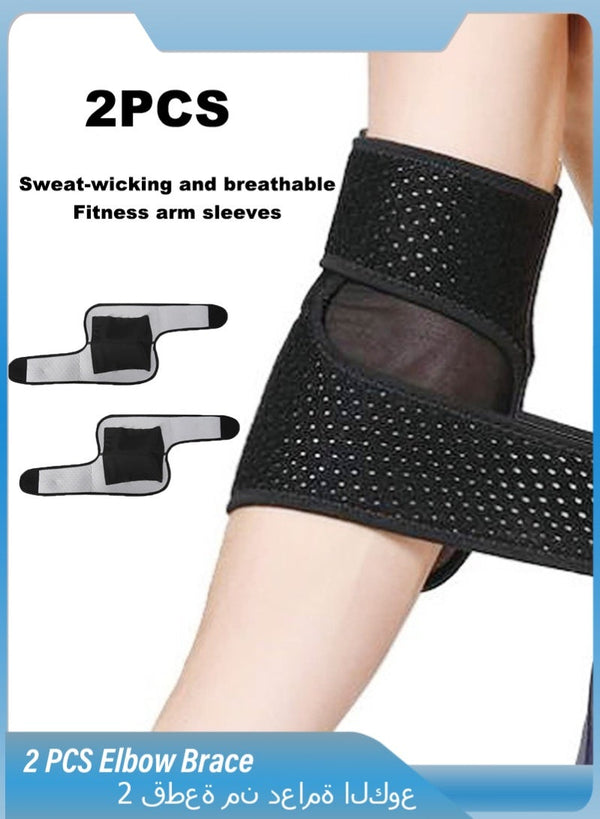NAILEKESI 2 PCS Elbow Brace,Elbow Support for Men/Women,Adjustable Elbow brace With Dual-Spring Stabilizer Tennis Compression Sleeve for Golfer's and Tennis Elbow,weightlifting, Tendonitis,Arthritis, Sports Injury Recovery, Sports Protective Equipment