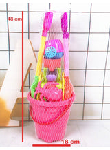 ZCM-HAPPY 7-Piece Hourglass Toy Set with Large Thickened Plastic Shovel and Beach Bucket for Endless Beach Adventures 3