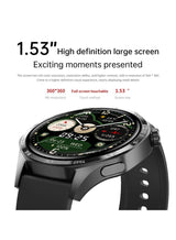 Men's Smart Watch, 1.53-Inch High-Definition Touch Large Screen, GPS Positioning, Bluetooth Call, Health Monitoring, IP67 Waterproof Sports Smartwatch, WATCH5PRO Tape Black 1