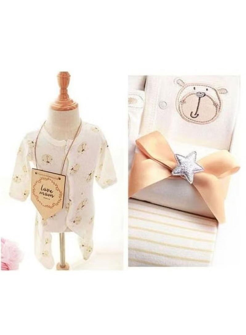 WALALLA Newborn Gift Set for Baby Boy Girl Infant Gift Set Baby Gifts Premium Cotton Baby Clothes Accessories Set Fits Newborn to 3 Months Bear