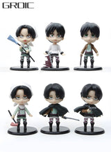 GROIC 6 Pcs Attack on Titan Figure Anime Figure Set, Action Figures Cartoon Figurines Party Decoration Mini Toy Model Collectibles Statue for Anime Fans 6