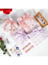 JOSQUEWNN 4 PCS Pink Gift Wrap Paper Roll, Birthday Wrapping Paper for Girl, Pastel Pink Girly Gift Wrap Paper for Valentines Day, Christmas, Wedding, Baby Shower (Mini Roll,43CM x 300CM Per Roll) 4