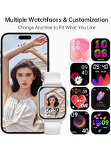Smart Watch for Men and Women with White Case, 1.83" Fitness Tracker, Heart Rate Monitor/Sleep Tracker/Pedometer, 100+ Sport Modes, Compatible with Android & iOS 4
