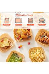 MOMENT 100pcs Air Fryer Disposable Paper Liner, Air Fryer Liners Square, Baking Paper for Air Fryer Water-proof, Parchment Paper for Baking Roasting Microwave,7.9 inch/20cm 5
