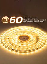 MODI 3M LED Strip Light Warm White 3000K USB Powered with Switch, 60 LEDs/M Flexible Tape Light with 1M Cable, Low Voltage Safe Lighting for TV, PC, Bedroom, Gaming & Room Decor 2