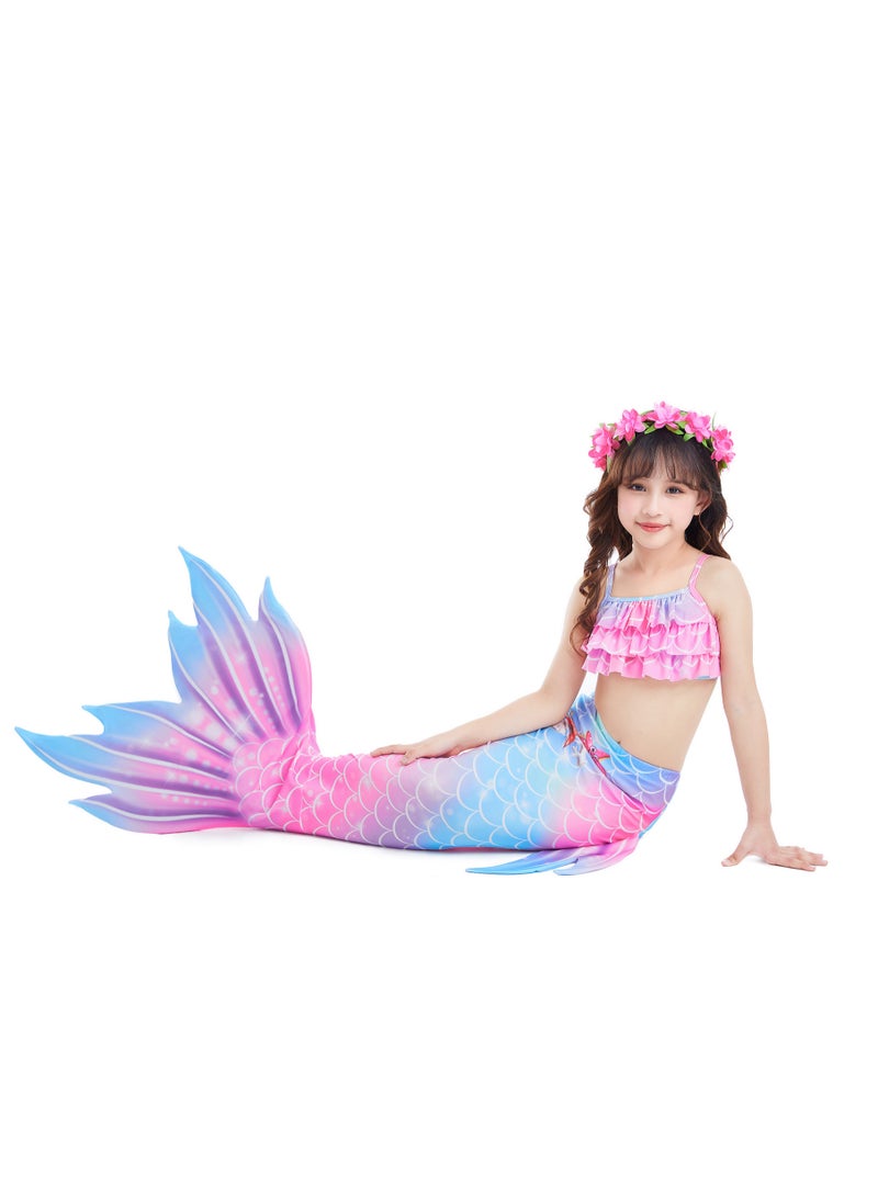 AUTOYSUR Mermaid Tail Sets Mermaid Costume Girls Swimwear Mermaid Tail Swimwear,Bikini Sets,Mermaid Costume Swimsuits for Kids