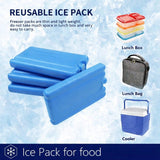 DEXO 4-Piece Reusable Ice Packs for Cooler & Lunch Bags – Long-Lasting Slim Gel Freezer Packs for Work, School, Picnic, Camping & Travel 3