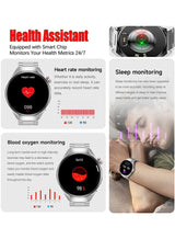 Men's Smartwatch 1.75" AMOLED, Bluetooth Calls, Sleep Monitor, Fitness Tracker, IP67 Waterproof Smart Watch for Men, Compatible with Android/iOS, Voice Assistant 3