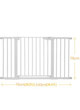 RuiHhome Auto Close Safety Baby Gate, Extra Wide Child Gate, Maximum Suitable For 143 cm, Including 10cm, 20cm, 30cm Extension Rack, Easy Walk Thru Durability Dog Gate for Stairs, Doorways 1