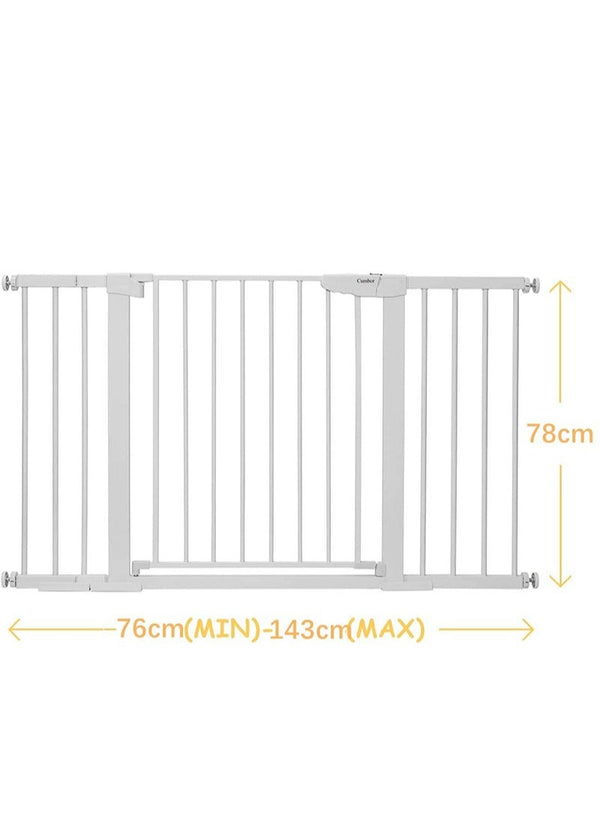 RuiHhome Auto Close Safety Baby Gate, Extra Wide Child Gate, Maximum Suitable For 143 cm, Including 10cm, 20cm, 30cm Extension Rack, Easy Walk Thru Durability Dog Gate for Stairs, Doorways