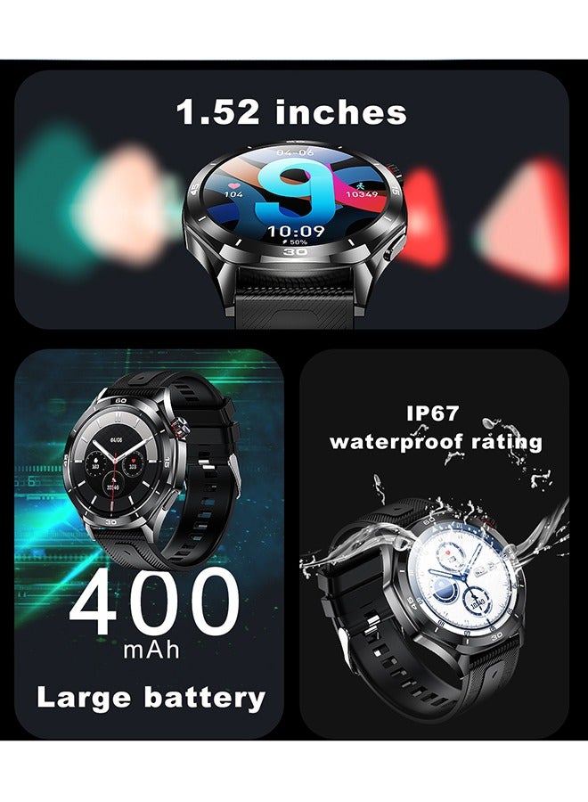 Smart Watch 1.52 inch Smartwatch Fitness Running Watch Bluetooth Pedometer Call Reminder Activity Tracker Compatible with Android iOS Women Men Hands-Free Calls Waterproof Media Control