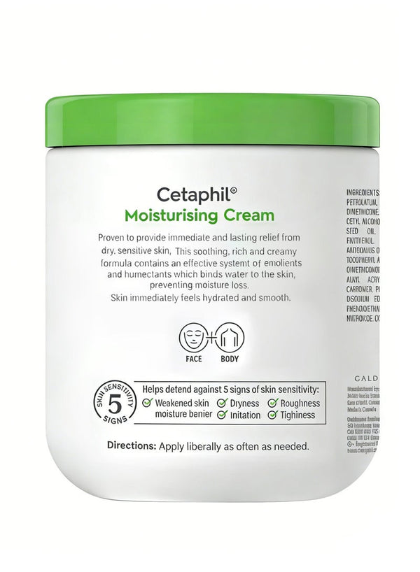 Cetaphil White Moisturising Cream 550g - Non-Irritating Formula for Dry & Sensitive Skin