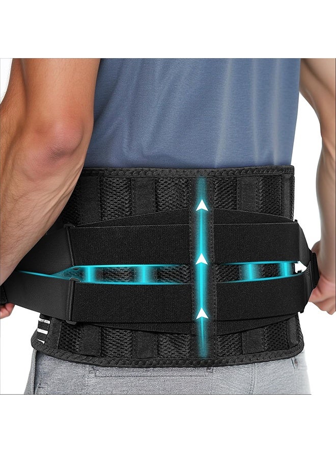 Back Brace for Lower Back Pain Women Men Lumbar Support Back Brace Belt for Sciatica, Scoliosis, Herniated Disc Adjustable Straps, Large