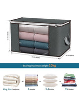 SKY-TOUCH 3 Pieces Large Capacity Sized Bags, Clothes Storage Bag Organizers, Foldable, Durable and Space Saver with See-Through Window and Carry Handles 2