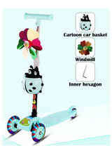 ZCM-HAPPY 3 Wheels Foldable Kids Scooter with Cartoon Basket and Windmill 4