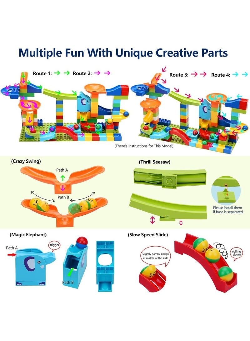CHU DAI Marble Run Building for Kids: STEM Building Blocks Set Compatible Classic Blocks - Educational Toys for Kids Home School - Birthday Gift for Boys Girls