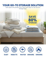 BASILKIT 7-Piece Vacuum Storage Bags 60x80cm,Reusable Compression Space Saving Bags ,Foldable, Durable and Space Saver , with Free Hand Pump for Packing Clothes andBedding for Travel 4
