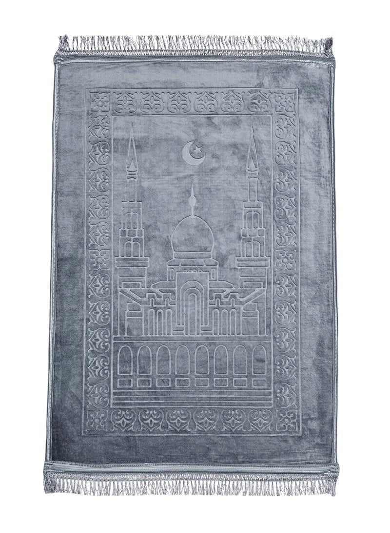 Fabienne Anti-Slip Velvet Thick Prayer Mat Grey 80x120cm