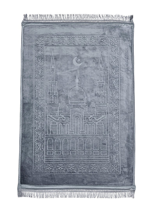 Fabienne Anti-Slip Velvet Thick Prayer Mat Grey 80x120cm