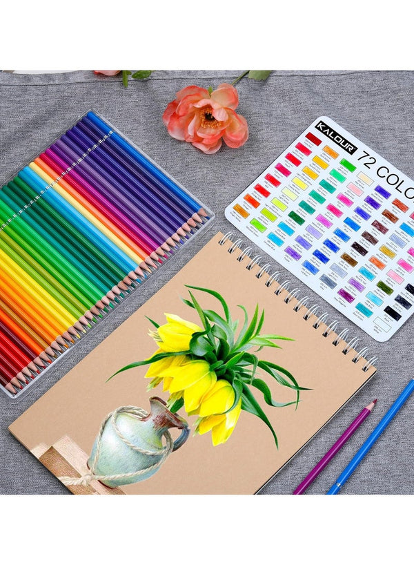 KALOUR 72 Count Colored Pencils for Adult Coloring Books, Soft Core,Ideal for Drawing Blending Shading,Color Pencils Set Gift for Adults Kids Beginners