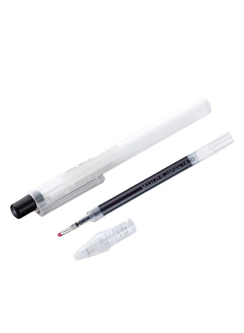 MUJI Smooth Writing Gel Pens - 10-Pack of 0.5mm Fine Point Black Ink for Office and Study