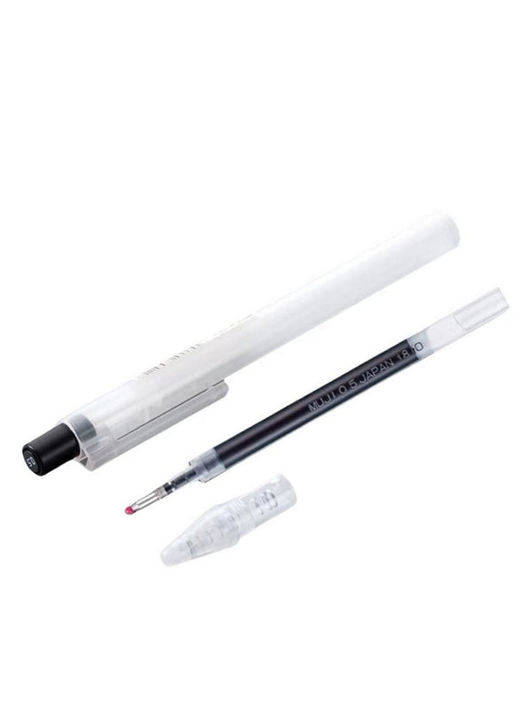 MUJI Smooth Writing Gel Pens - 10-Pack of 0.5mm Fine Point Black Ink for Office and Study
