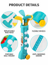 GROIC Kids Golf Clubs Set, Toddler Golf Toy, Early Educational Outdoors Exercise Toy for Kid with 1 Golf Cart, 3 Golf Clubs, 2 Practice Holes, 2 Golf Tees, 2 Golf Flag, 4 Balls 4
