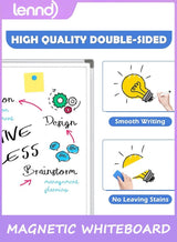 LENND Magnetic White Board Kit for Wall 90cm*120cm, Sliver Reinforced Aluminum Frame for Home, School, Office 4