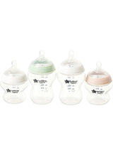 tommee tippee Closer To Nature Newborn Baby Bottle Starter Kit, 2x150ml and 2x260ml Anti-Colic Baby Bottles With Slow Flow Teats, 0+ Months - Assorted 2