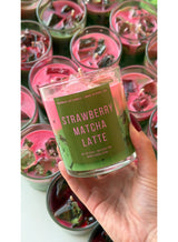 Riko Strawberry Matcha Scented Jar Candle with lid - 350 gms (12.3 oz) | 100% Soy Wax | Green Tea Stwawberry Fragrance | Green Colour | Perfect for Gifting, Home Décor, Parties & Room Perfuming | Ideal for Living Room and Office Décor 1