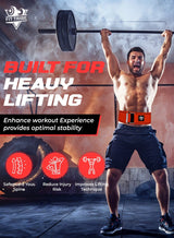 FIT TRIBE Weight Lifting Belt, Self-Locking Adjustable Gym Belt, Powerlifting & Strength Training Lumbar Support, Durable Nylon Belt for Men & Women Fitness Workouts (Red) 5